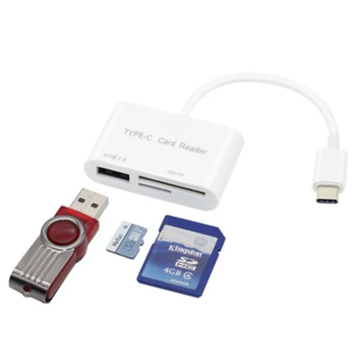 Leitor de cartão SD USB C 3 em 1 Adaptador de cartão de memória de câmera USB para novo iPad PRO Mac Chromebook X